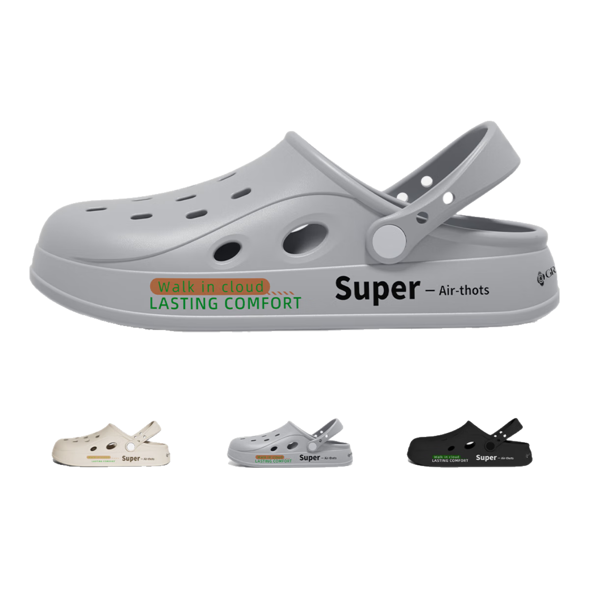 Grace Men's Perforated Shoes, Summer Outdoor Driving Sandals, Beach Shoes, EVA Odor-Resistant, Outdoor Wear, Non-Slip Surgical Room Slippers for Me