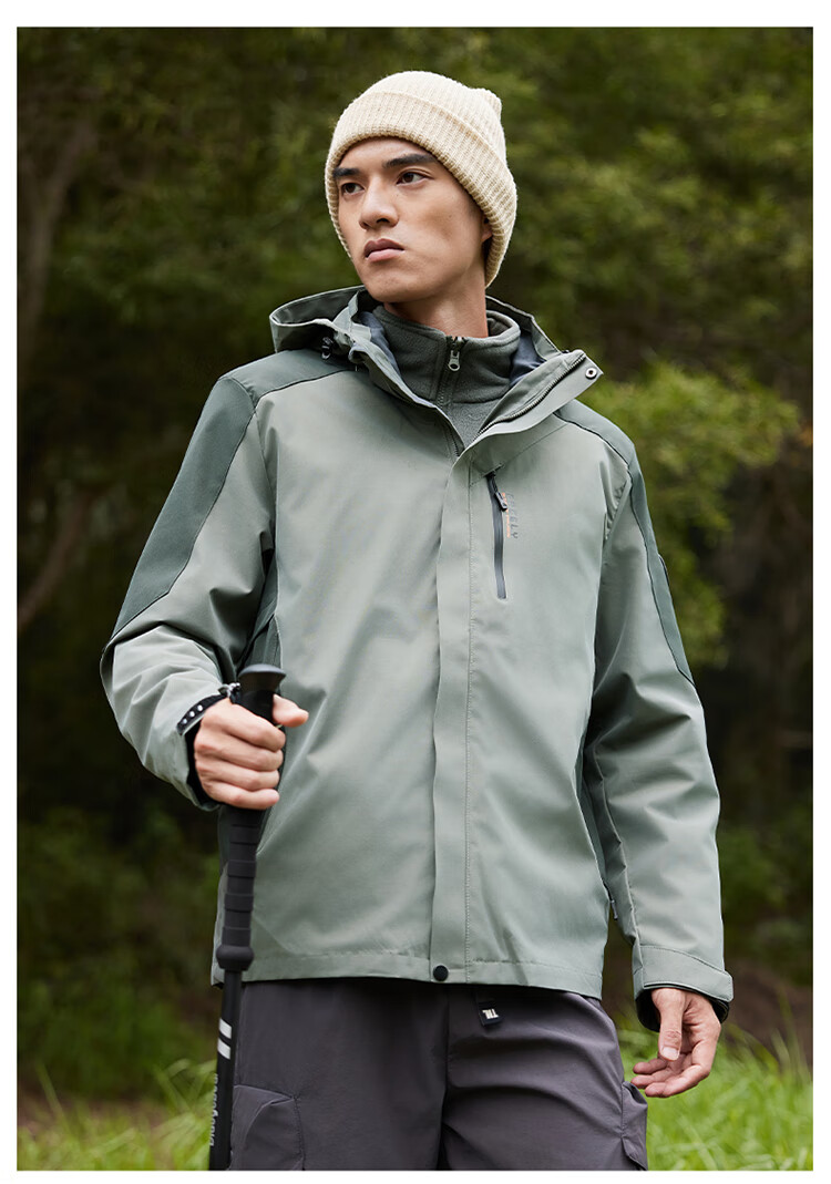 TUCANO Men's 3XL Gray 3-in-1 Outdoor Hiking Jacket Windproof Waterproof Autumn Shell 21