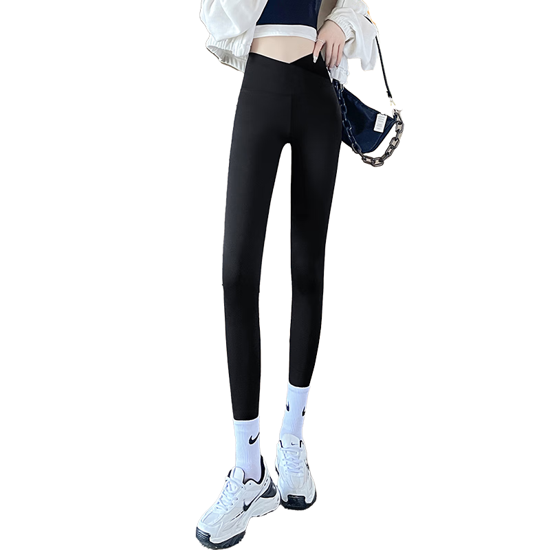 LangSha Women's Spring Thin Leggings Shark Pants Nine-Point Hip-Lifting Tummy Control Fitness Sports Yoga High Elastic Slim Barbie Pants
