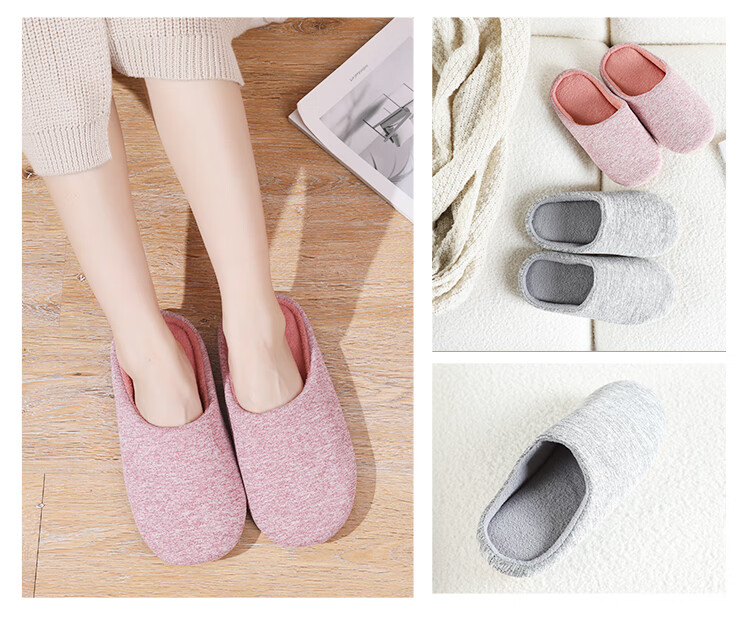 FOOTOPPO Slippers for Men, Japanese-Style Quiet Slippers, Soft-Soled Home Shoes for Women, Non-Slip Floor Slippers, Fabric Slippers for Indoor Use 17