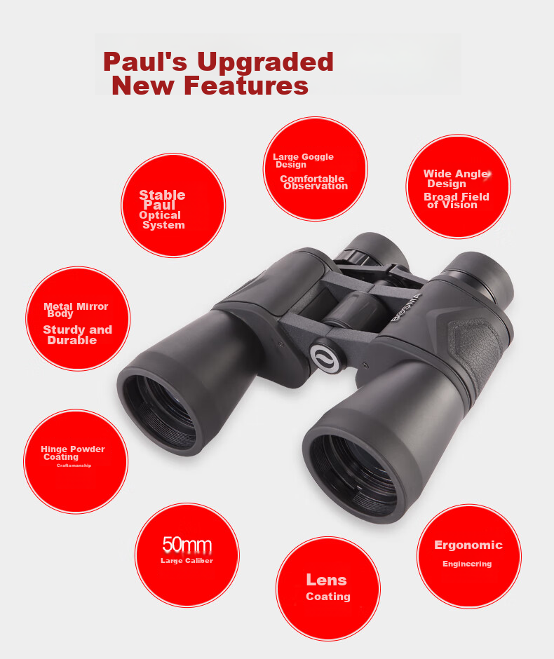 BOSMA Telescope, Paul II Generation 10x50 High Magnification High Definition Night Vision Concert Binoculars 2