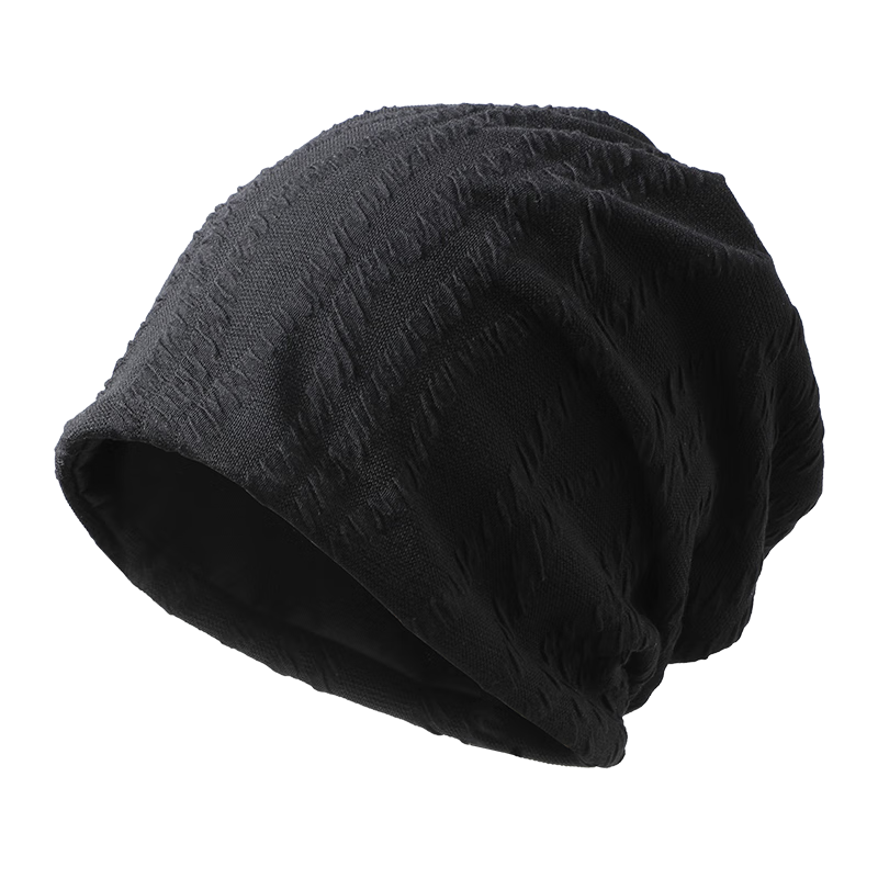 Qise Fang Women's Thin Windproof Warm Maternity Hat Skin-friendly Sleep Cap Men's Cold-proof Headwrap Beanie Black