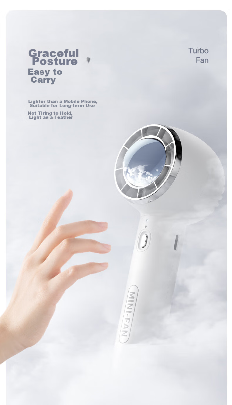 Calayo Ultra-Thin Handheld Mini Pocket Fan USB Rechargeable Card-Style Small Fan G109 Mint Green 10