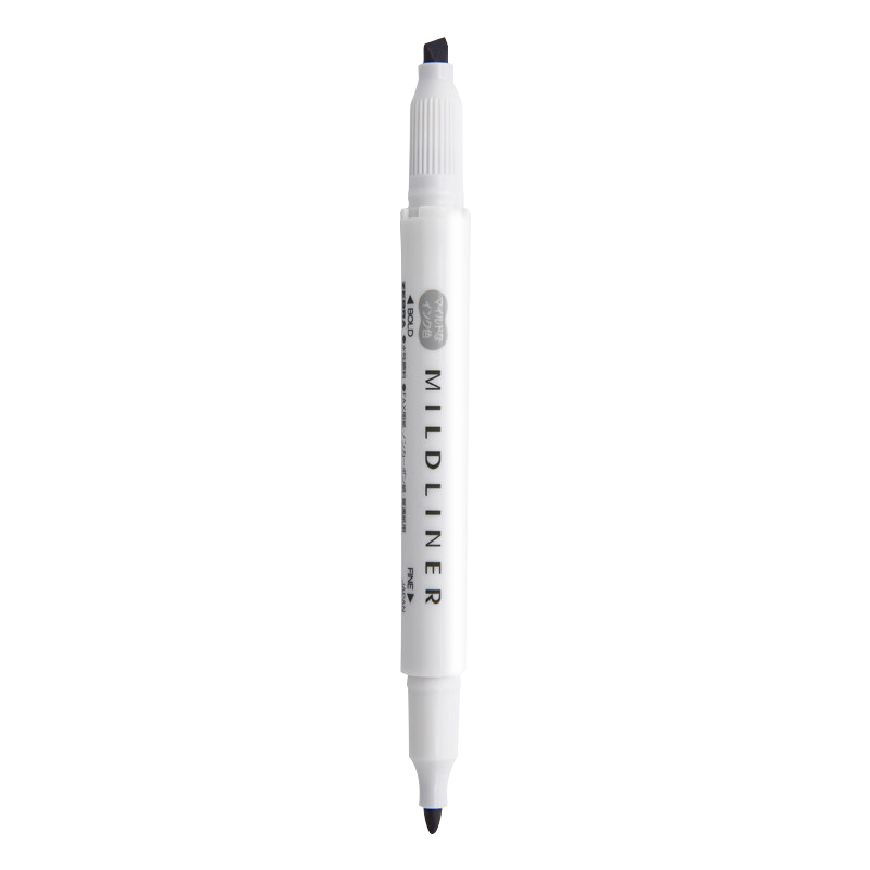ZEBRA Double-Ended Soft Highlighter, Mildliner Series Single-Color Marking Pen, Student Marker, WKT7, Dark Gray