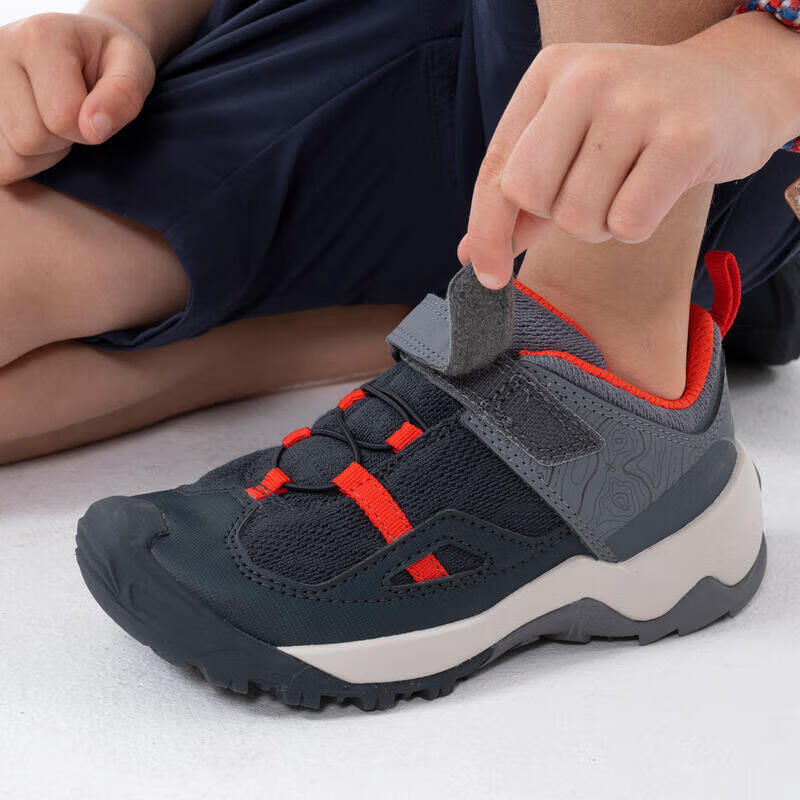 DECATHLON Sports Shoes for Boys And Girls, Black And Red - Velcro, Size 28-4569929
