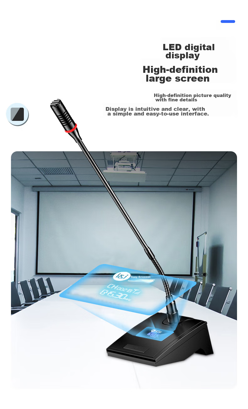 Soaiy SA-H10 Engineering Conference Microphone, Desktop Condenser Microphone, Gooseneck Wireless Meeting Training Voice Chat Microphone, Conference Speech Professional Gooseneck Adjustable Frequency Microphone 6