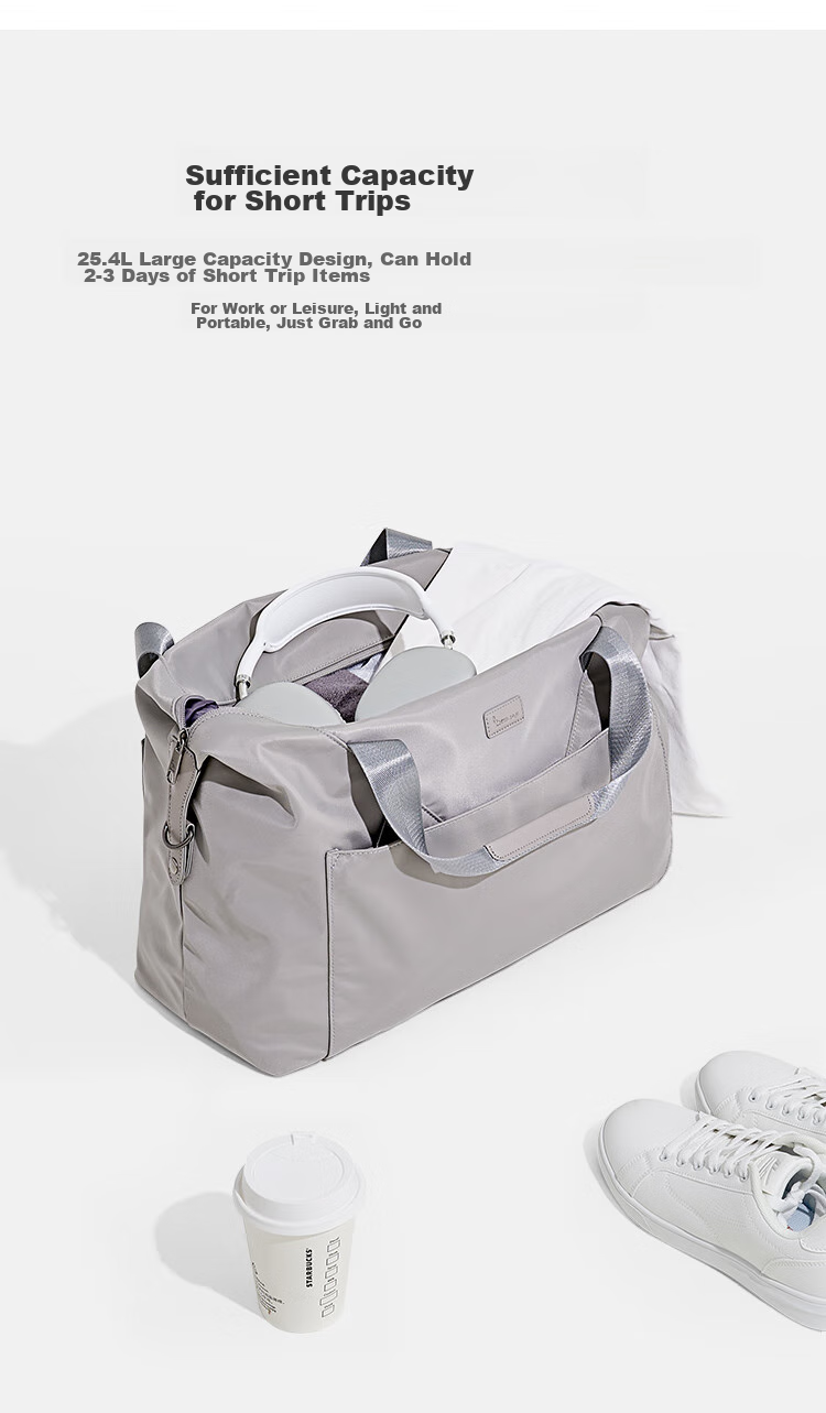 OWAS Travel Bag, Unisex Sports Fitness Bag, Business Trip Handheld Luggage Bag, Large Capacity Backpack Storage Bag, Gray 4