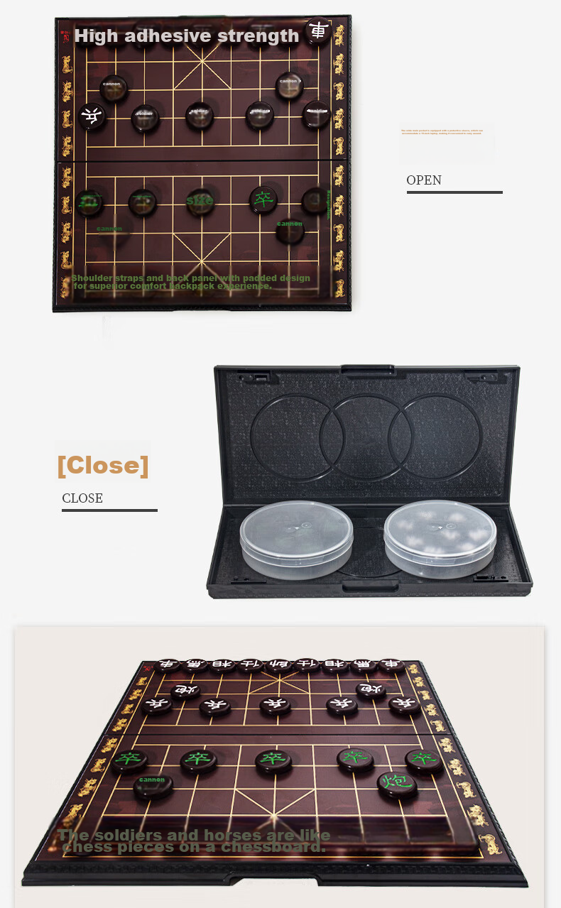 FORTHGOER Magnetic Chinese Chess Set with Premium Wooden Board And Magnetic Pieces, Dual-Use Chess Set AX-8 Father's Day Gift 4