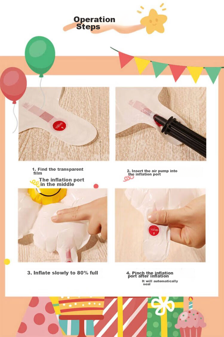 Shiluode Birthday Baby First Birthday 123 Number Balloon Stand Children's Cartoon Ins Party Scene Set, Number 5 6