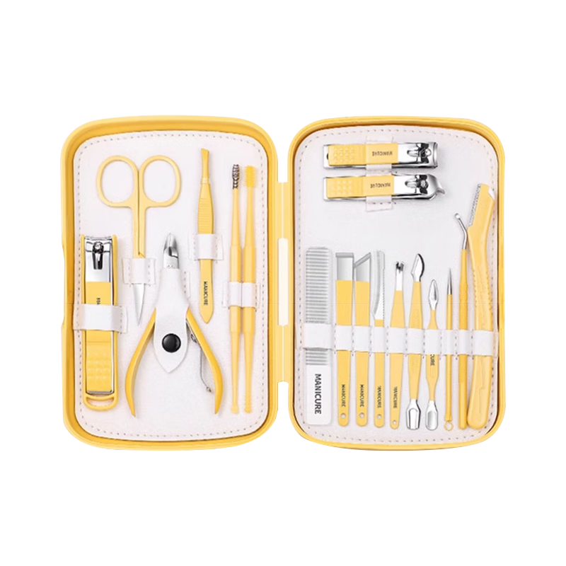 Haifeinuo Nail Clipper Set, Complete Manicure Tools Including Nail Clippers, Nail Nippers, Home Use Ingrown Toenail Trimmer, Ear Pick, 18-Piece Set