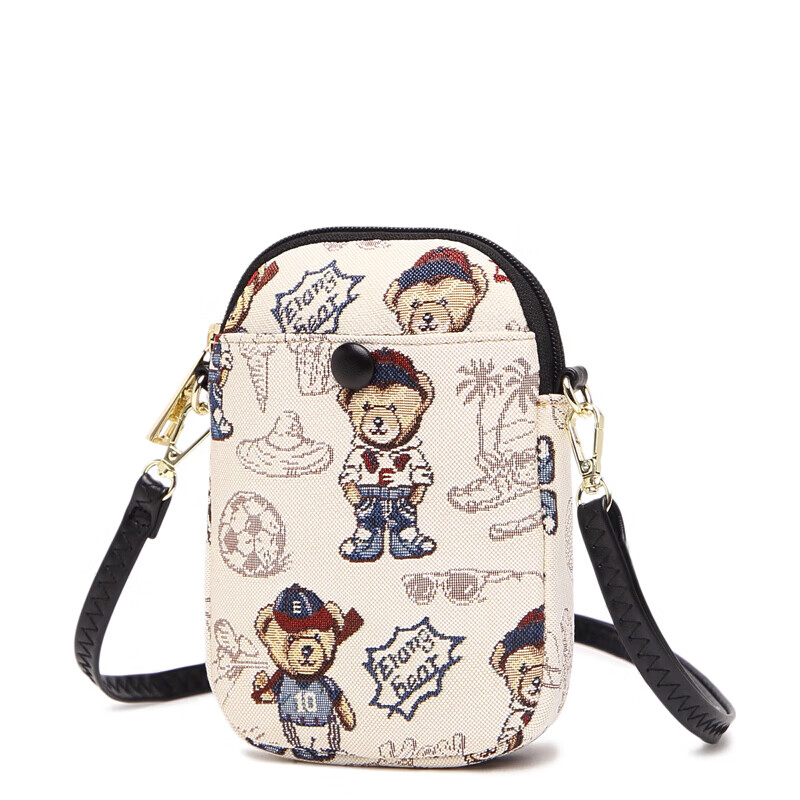 Xiaoxiongyilian Fabric Cute Phone Bag for Women, Shoulder Crossbody Bag, Korean Style Trendy Phone Pouch, Coin Purse, Mini Handbag, Valentine's Day Gift