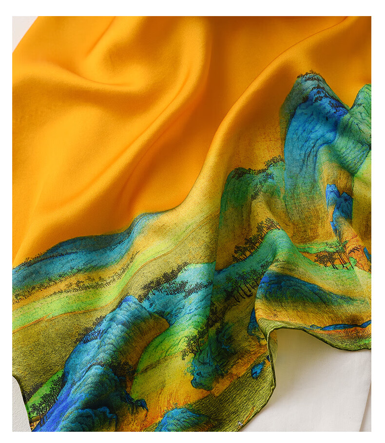 Hangsilu Silk Scarf for Women, Chinese Style Square Scarf, Mulberry Silk Shawl, High-End Birthday Gift, Mid-Autumn Festival Present for Mom And Elders 14