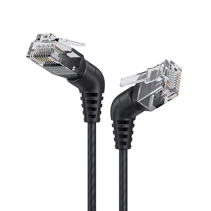 CABLE CREATION CL0374-G, Rotating Elbow, CAT6A Thin Cable, 10Gbps, Patch Cord, 360-Degree Right Angle, Computer Broadband Network Connection Cable, 3m