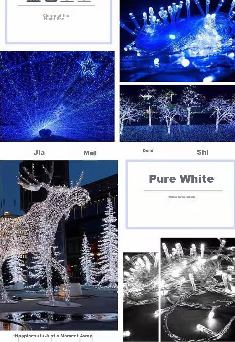 DiliCarr LED Meteor Shower Lights, Colorful Tree Lights, Flashing String Lights, Starry Sky Outdoor Waterproof Hanging Lights for Trees, New Year Decorative Colored Lights 5