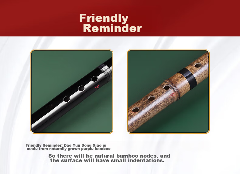 Daoyun Purple Bamboo Xiao Flute, Eight-Hole G Key, Beginner's Entry-Level Professional Ancient Style Purple Bamboo Short Flute, Musical Instrument 1