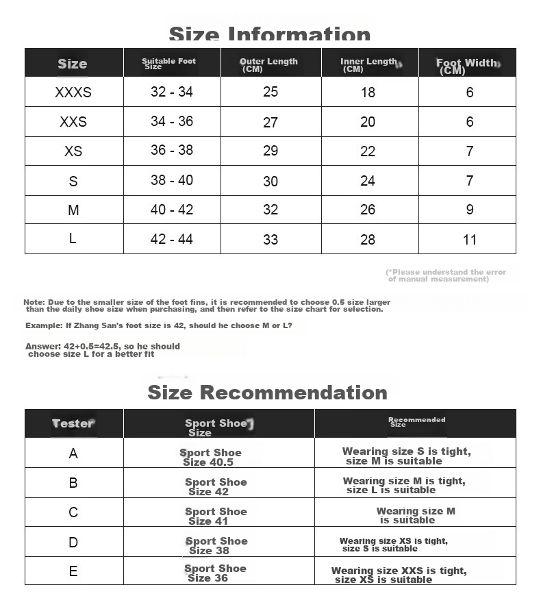 WATERTIME / Shuichuan Swimming Flippers Training Short Flippers Snorkeling Freestyle Adult Children Professional Swimming Equipment XXS 9