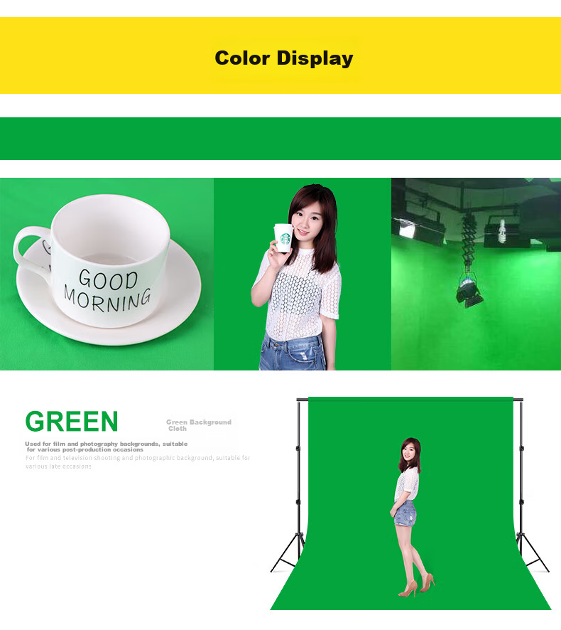 Hakutatz 2138 Live Streaming Video Green Screen Chroma Key Shooting Photo Background Cloth Photography Prop Portrait ID Photo Solid Color Internet Celebrity Background Wall 3*6 Meters Gray 15