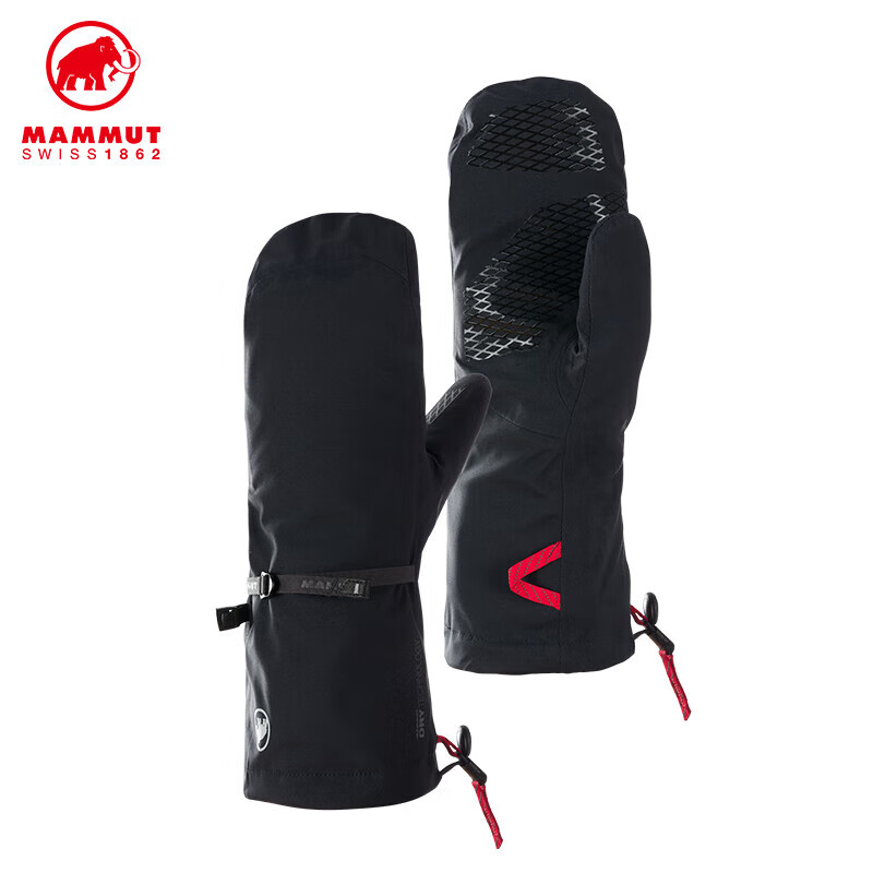 MAMMUT Shell Unisex Outdoor Climbing Windproof Quick-Dry Wear-Resistant Gloves 1190-00030 Black Size 6