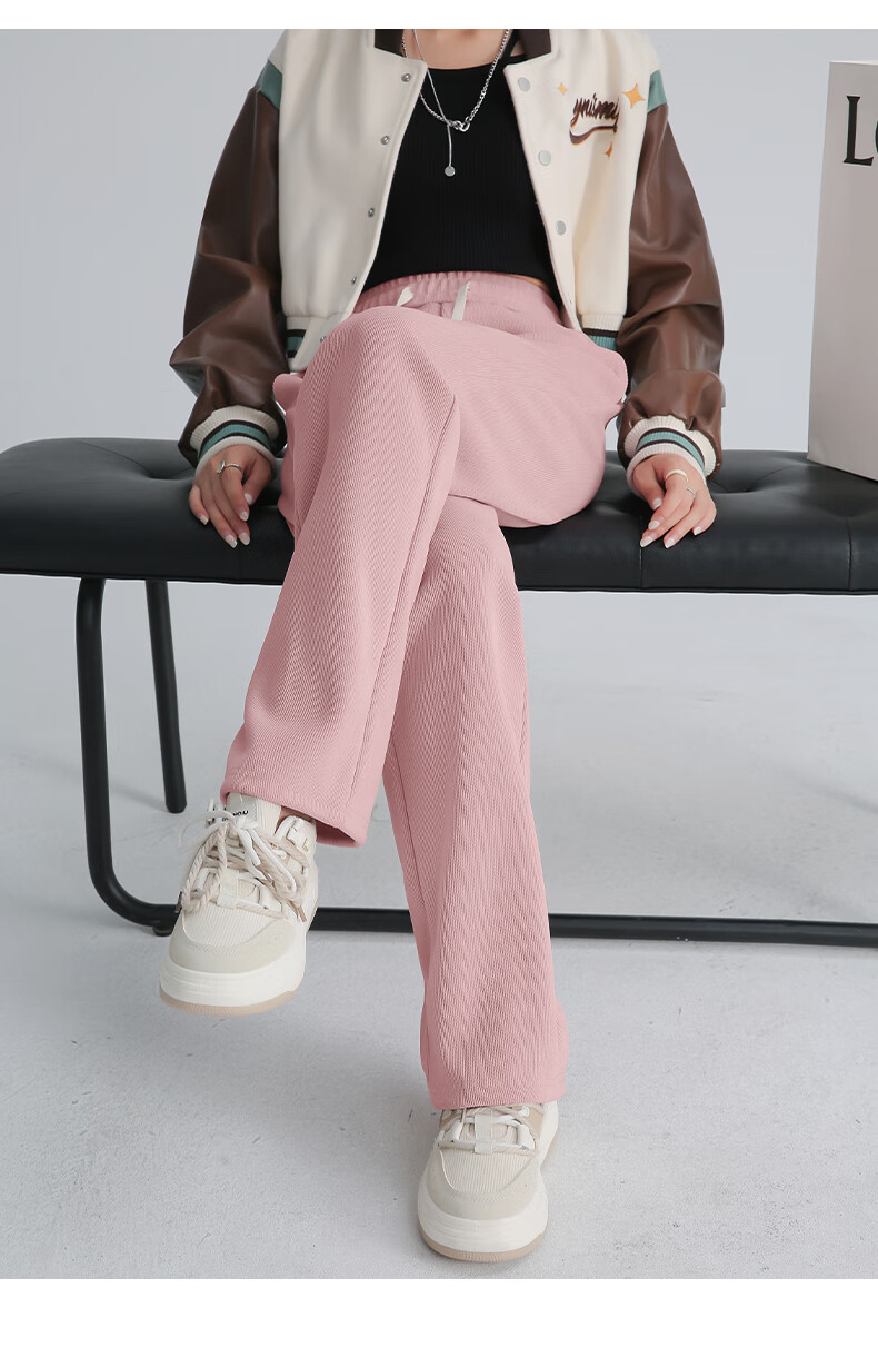 Baleno Slim Straight-Leg Pants for Women, 2026 Spring And Autumn Warm Casual Leg-Lengthening Corduroy Wide-Leg Trousers 13