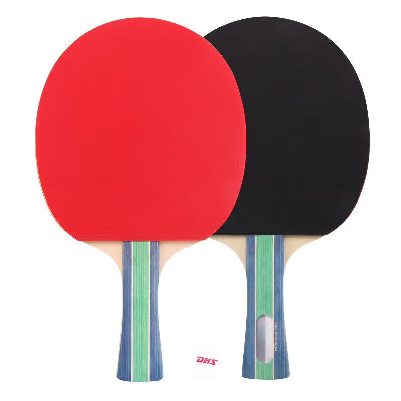 DHS Table Tennis Racket, Penhold Grip, Set of Two Rackets And One Ball
