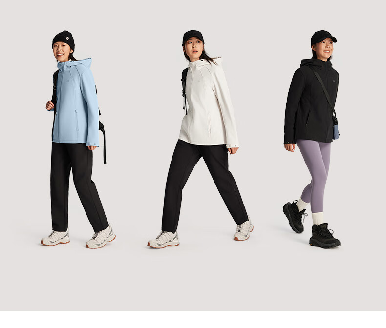 TECTOP Soft Shell Jacket, Fashionable Windproof Breathable Wear-Resistant Coat, Hooded Sports Windbreaker, Cloud Ink Black, M 12