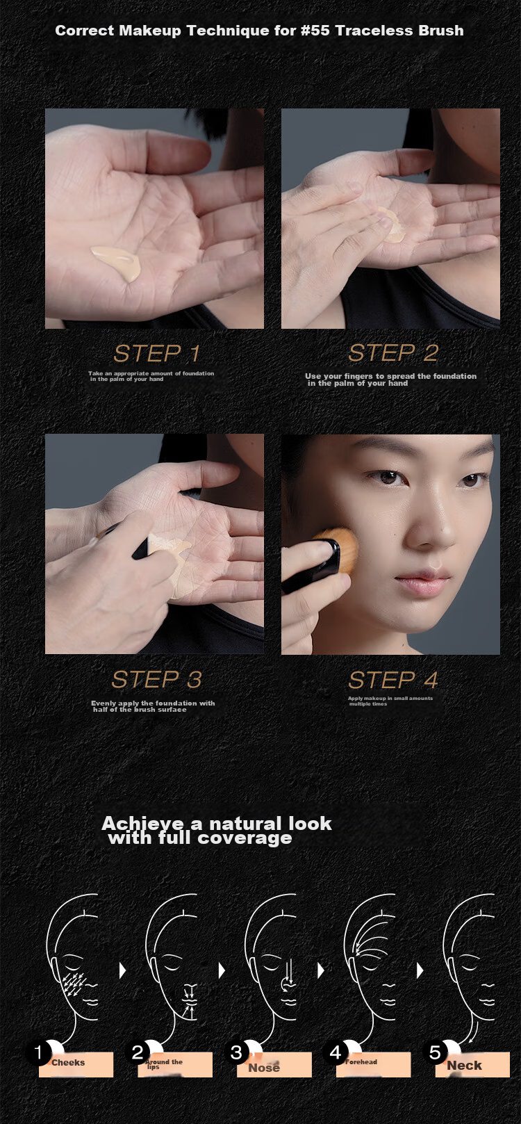 Shu Uemura No. 55 Seamless Makeup Brush, Beauty Setting Powder Foundation Brush, Cosmetologist Portable Tool, Birthday Gift, Present for Girlfriend 3