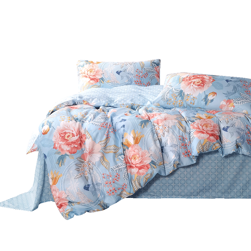 FUANNA Pure Cotton Bedding Set, Single Bed Full Cotton Bed Sheet And Duvet Cover, Student Dormitory Set, 152*210cm