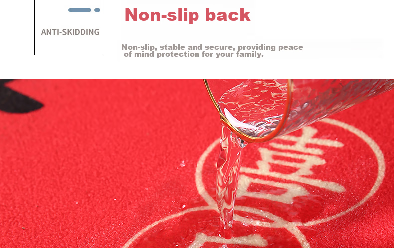 MOON TIME Entrance Mat, Doorway Foot Mat, Indoor Doormat, Red Non-Slip Dirt-Resistant Floor Mat, 50*80cm, Warm Home 11