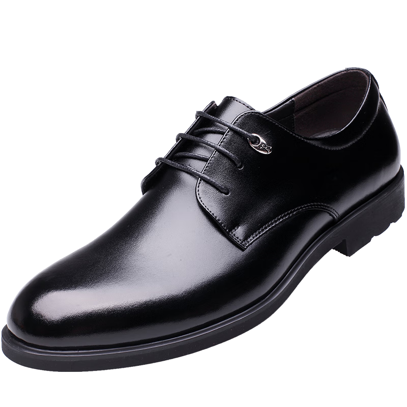 CARTELO British Leather Business Formal Casual Men's Low-Top Lace-Up Dress Shoes, Men's 2511, Black, Height-Increasing Version, Size 38