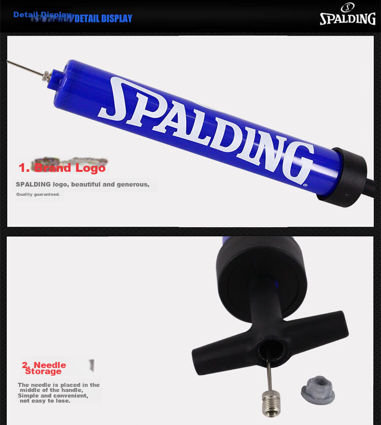SPALDING Portable Basketball Pump with 1 Needle Included, Model 8306SPCN 4