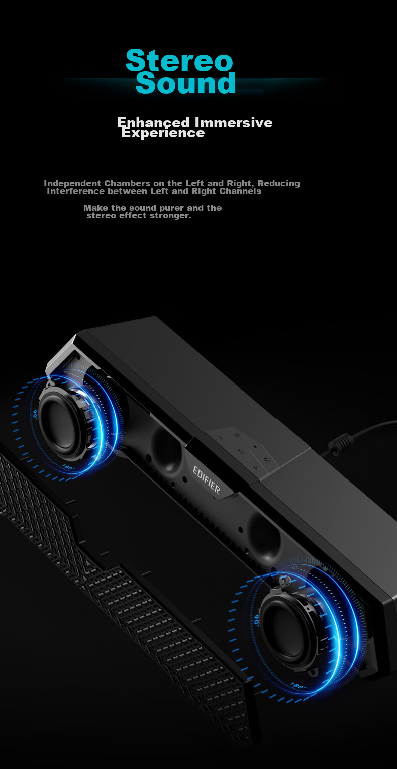 EDIFIER M25 All-In Computer Speakers, Home Desktop Laptop Speakers with RGB Floating Light Effects, High-Fidelity Sound, Black 6