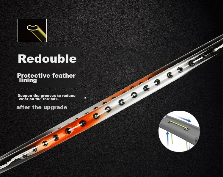 DHS Badminton Racket Pair Training Competition Adult Children Student Anti-Wear Groove Racket JS02 with 3 Shuttlecocks And Grip Tape 8