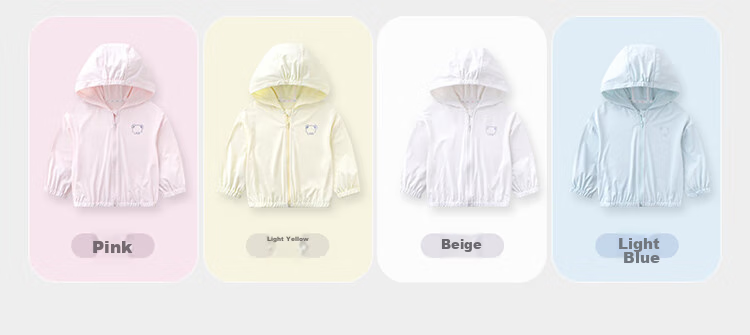 Labi Baby Children's Sun Protection Clothing, Spring And Summer Breathable Outdoor UV-Resistant UPF50+ Hooded Top, Pink Yellow, Size 140 15