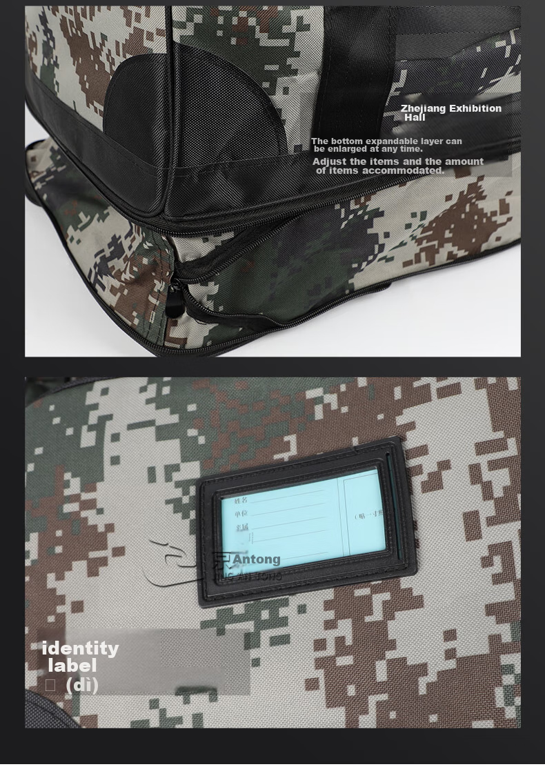 Jingantong Camouflage Front Carry Bag, Stay-Behind Bag, Thickened Large Capacity Waterproof Canvas Handbag with Rear Compartment 6