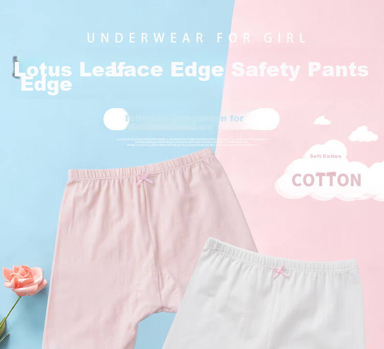 LangSha Children's Underwear, Girls' Safety Shorts, Cotton Anti-Exposure Underpants, Big Kids Boxer Briefs, 2-Pack, Pink And White, Size 130 1