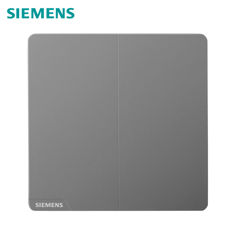 SIEMENS Switch Panel, Two-Gang Single-Control Switch, 86-Type Concealed Switch, Bright Deep Gray Silver