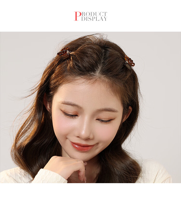 CHIMERA 4-Piece Hair Claw Clips, Air Bangs Hair Claw, Top Side Acid Acetate Hair Clips for Women, Mid-Autumn Festival Gift 13