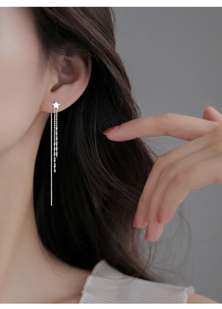 Dijing Butterfly Tassel Earrings for Women, Silver Earrings with Long Studs, New 2026 High-End Style, Birthday Gift for Girlfriend 5
