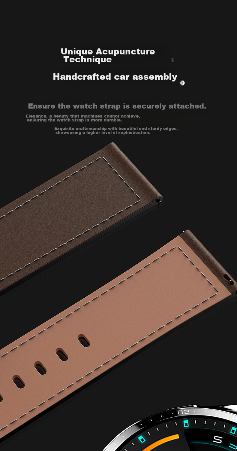 CangHua Leather Watch Strap Compatible with OPPO Watch X3/X2/X/XS/S2/4 Pro, OnePlus Watch 2, Small Calfskin Fashion Band, Brow 13
