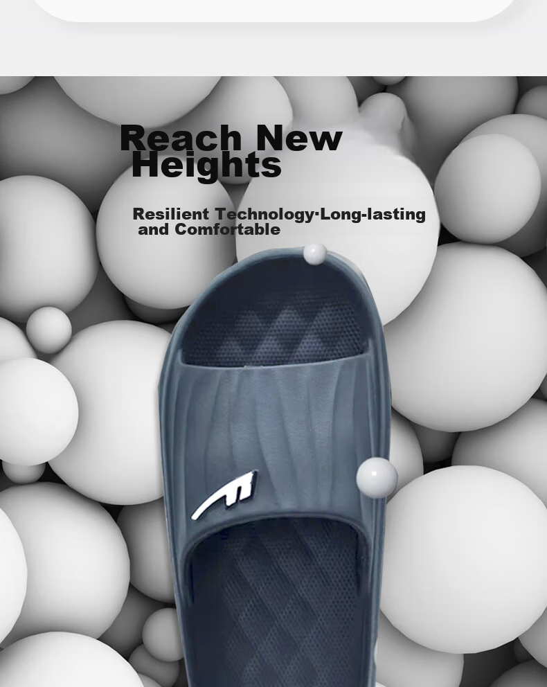 Huili Solid Color Sports Shock-Absorbing Soft Elastic Indoor/outdoor Wear-Resistant Thick-Soled Slippers HL0276 Black Size 43-44 3