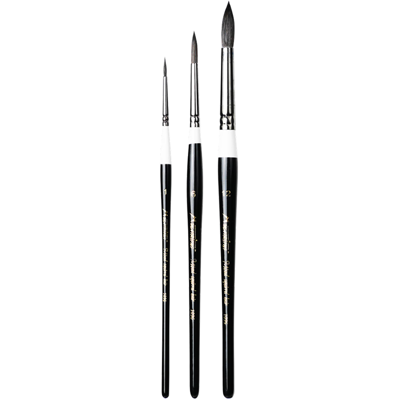 MAIRTINI Black Swan Watercolor Pens, Squirrel Hair Brush, Outline Paint Pens, Art-Specific Set of 3, 1612MTX-0014