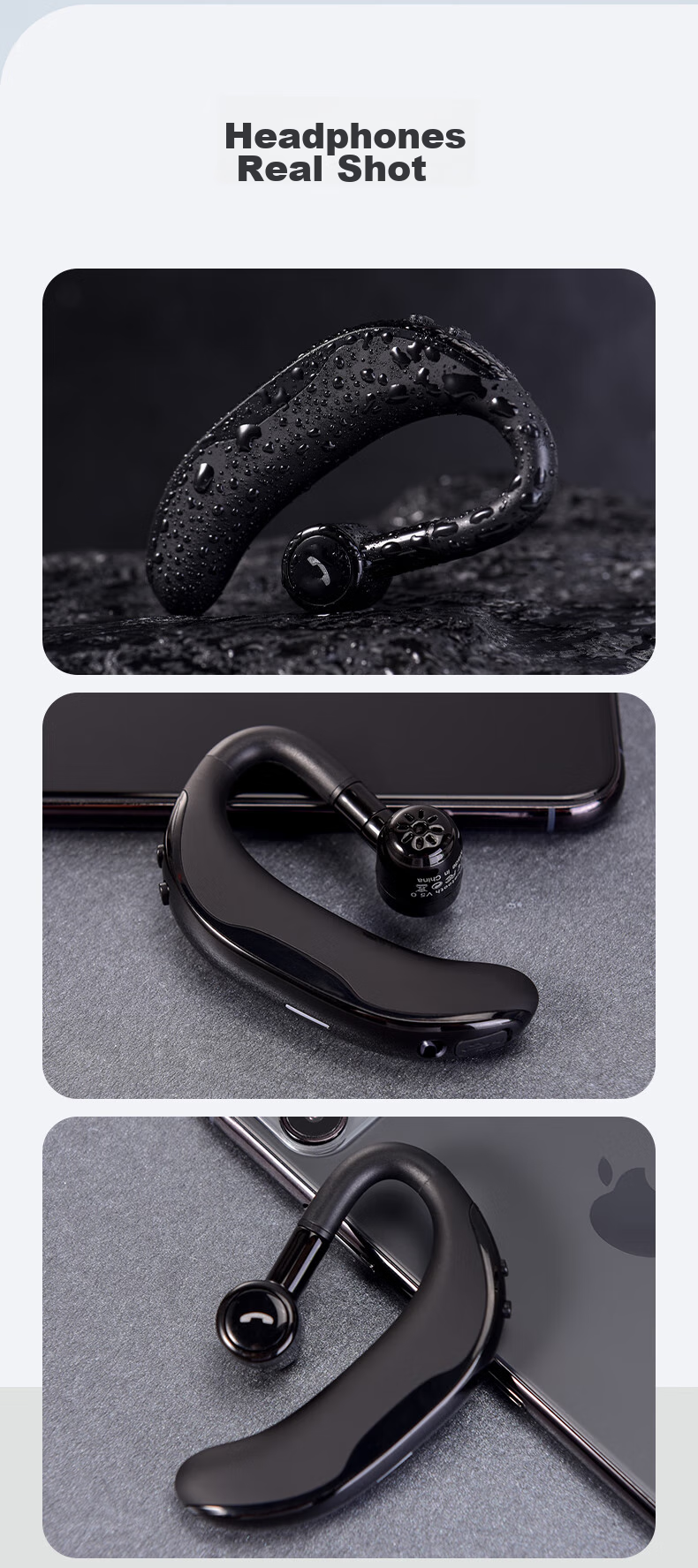 Masentek F610 Wireless Bluetooth Headphones, Single-Ear Non-In Ear-Hook Style Headset, Sports Car Audio Long-Lasting Battery Life, Compatible with Apple Huawei Xiaomi Honor Phones And Computers 17
