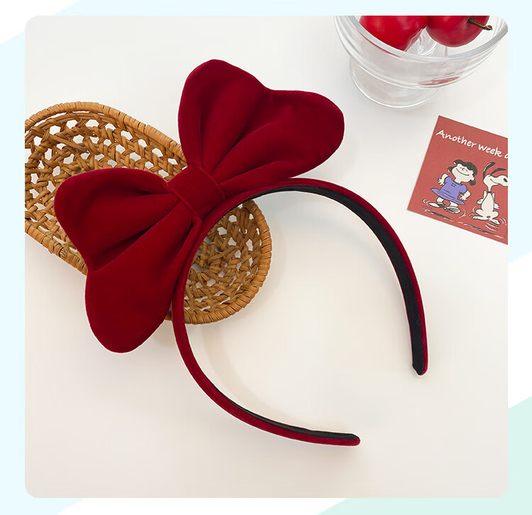 CHIMERA Red 2-Piece Children's Bow Hair Ties, Scrunchies, Ponytail Holders, Hair Bands, Hair Accessories for Girls, New Year Gift 10