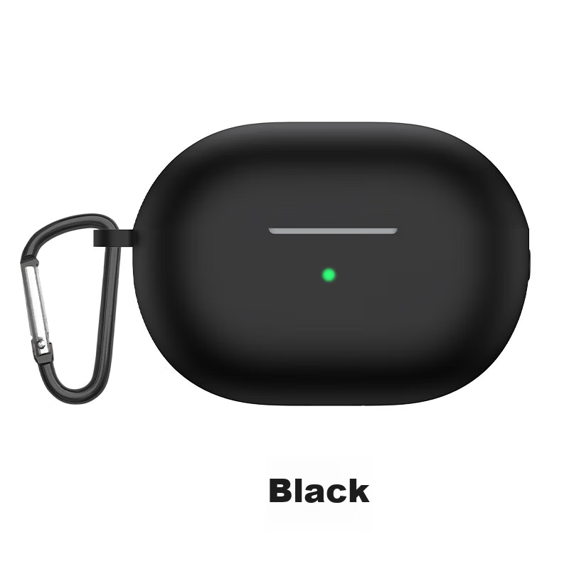 KMaxAI Protective Case for Huawei Freebuds Pro 4/3 Earphones with Hook, Silicone Soft Shell with Charging Case, Matte Finish, Simple Solid Color Design, Black