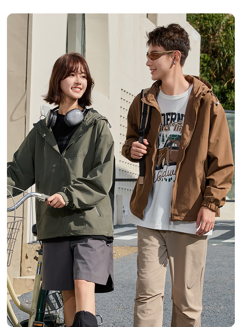 Baleno Jacket for Men And Women, Spring And Autumn Fashion Simple Windproof Casual Hooded Jacket, Loose Versatile Zip-Up Cardigan Spring Outfit 22