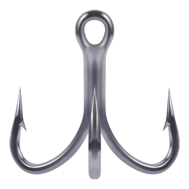 Guowangliya Three Hooks 3X Reinforced Anti-Rust Lure Fishing Sea Fishing Three-Claw Hook Three Anchor Hook with Barbs Fish Hook, Size 12/8 Pieces/box