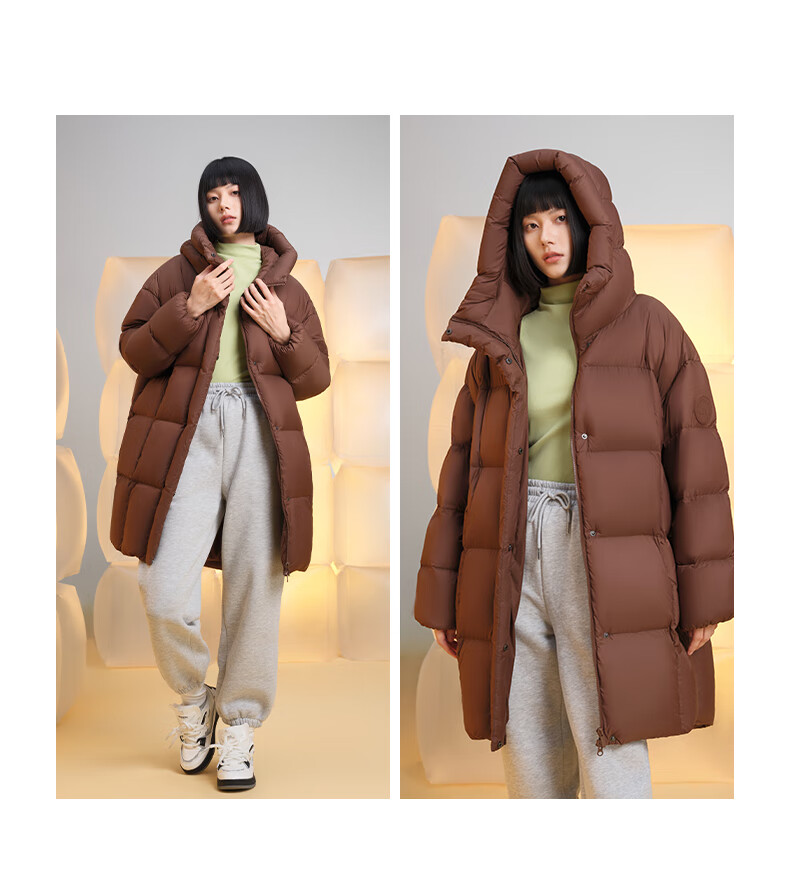 Meilicheng Women's Lightweight Warm Winter Mid-Length Three-Proof Sports Versatile Goose Down Jacket 109 Glacier Blue M 17