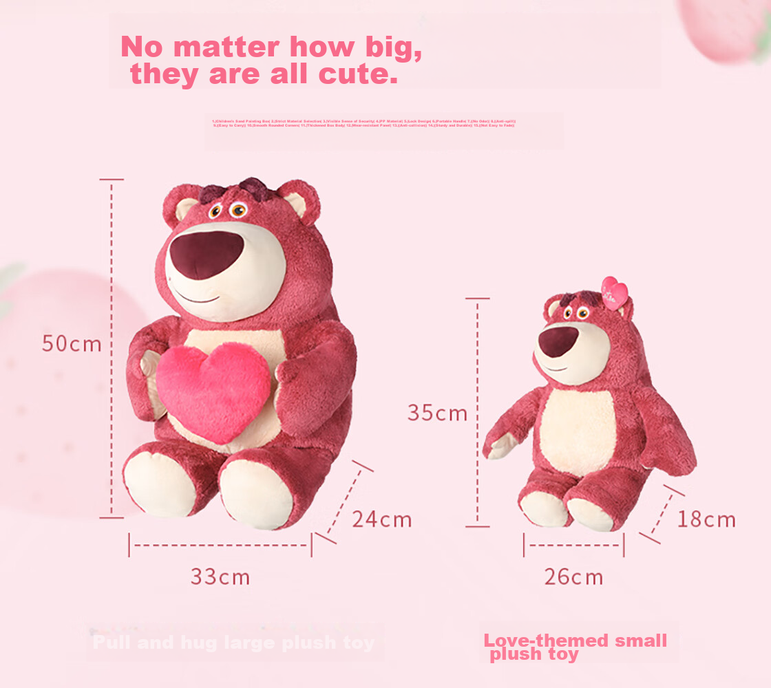 MINISO Strawberry Bear Large Plush Doll Toy, Bedtime Companion Pillow, Birthday Gift for Girls, Officially Licensed 3