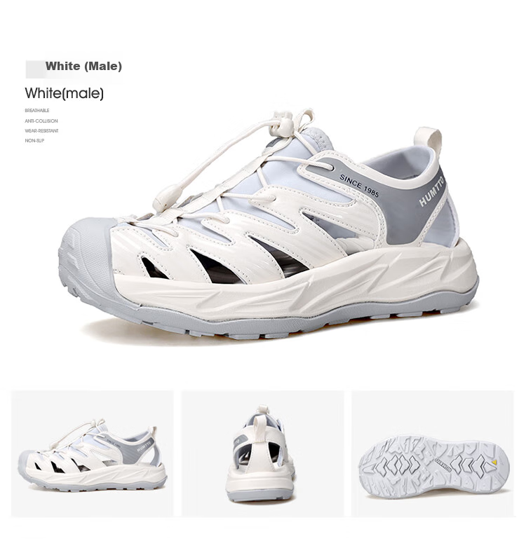 HUMTTO Summer Men's Closed-Toe Sandals, Lightweight Breathable Outdoor Stream Tracing Shoes, Men's Water Shoes, Sand Color, Size 43 10