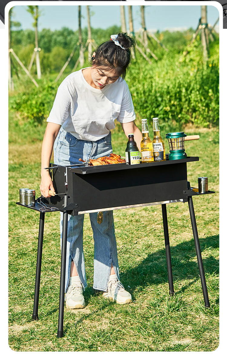 Suncojia Barbecue Grill, Portable Foldable Charcoal Grill for Lamb Legs And Chicken, Charcoal Barbecue Stove 5